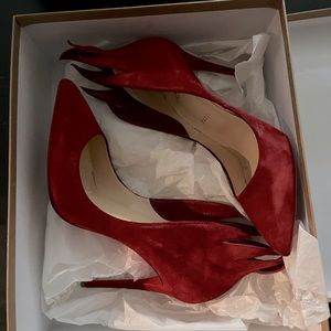 Christian Louboutin suede flame stilettos